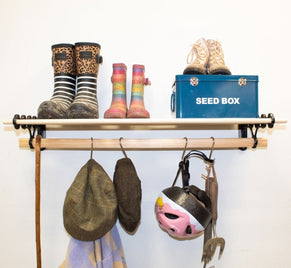 Shelf Drying Rack Over Radiator Wall Mounted Cast Iron 6 x Wooden Lath ...