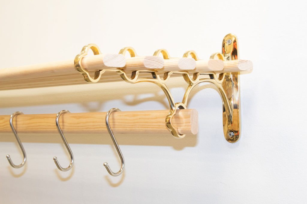 Shelf Drying Rack Over Radiator Wall Mounted Cast Iron 6 x Wooden Lath ...