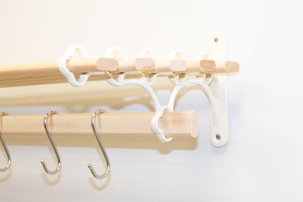 Shelf Drying Rack Over Radiator Wall Mounted Cast Iron 6 x Wooden Lath