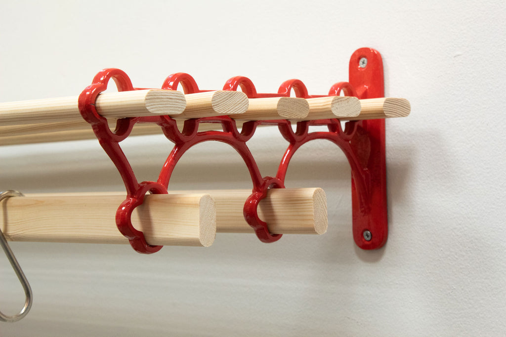 Shelf Drying Rack Wall Mounted Over Radiator Vintage Cast Iron 7 Lath ...