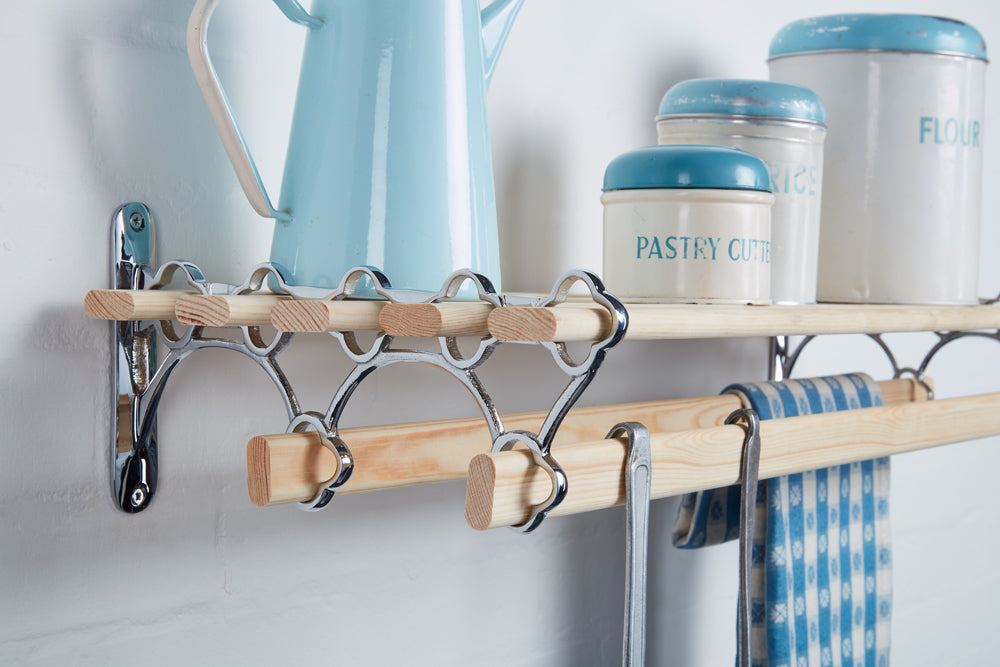 Shelf Drying Rack Wall Mounted Over Radiator Vintage Cast Iron 7 Lath ...