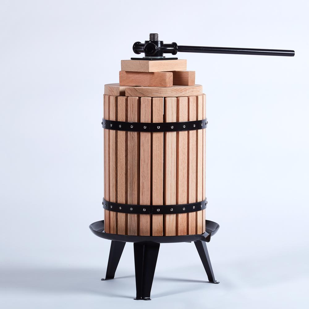 18 Litre Oak/Steel Fruit Press - FREE Bottle Rack