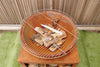 Barbeque Fire Pit & Log Store - 3 in 1 - Rustic Weathered Steel